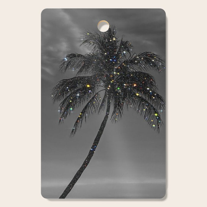 THE PALM | collage | glitter | shiny | summer | beach | black and white | diamonds | creative | hot Cutting Board Gallery Image 1