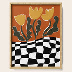 Vintage Poppy plaid Serving Tray Gallery Image 1