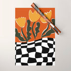 Vintage Poppy plaid Wrapping Paper Gallery Image 1