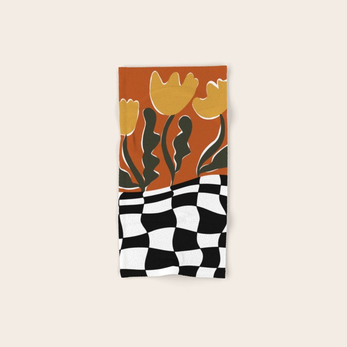 Vintage Poppy plaid Bath Towel Gallery Image 1