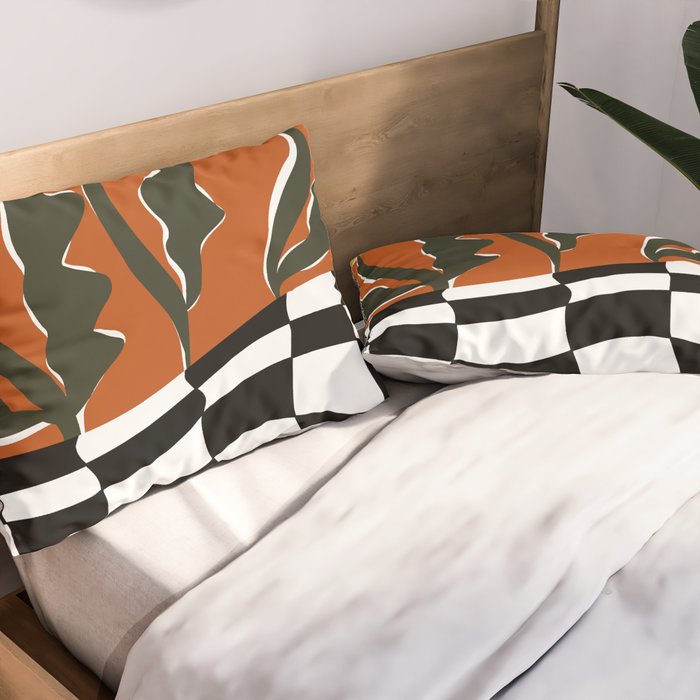 Vintage Poppy plaid Pillow Sham Gallery Image 2