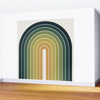 Gradient Arch XXVI Green Tones Mid Century Modern Rainbow Wall Mural Gallery Image 2