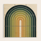 Gradient Arch XXVI Green Tones Mid Century Modern Rainbow Wood Wall Art Gallery Image 1