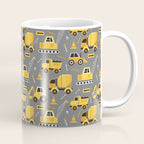 Construction Trucks on Gray Coffee Mug Gallery Image 1