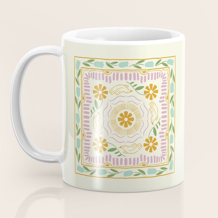Scandinavian Dove Pattern Coffee Mug Gallery Image 3
