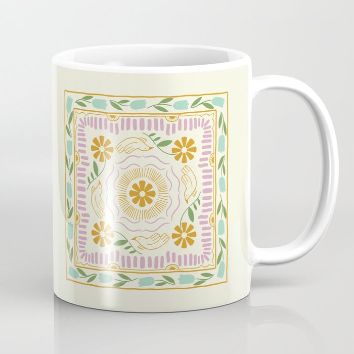 Scandinavian Dove Pattern Coffee Mug Gallery Image 1