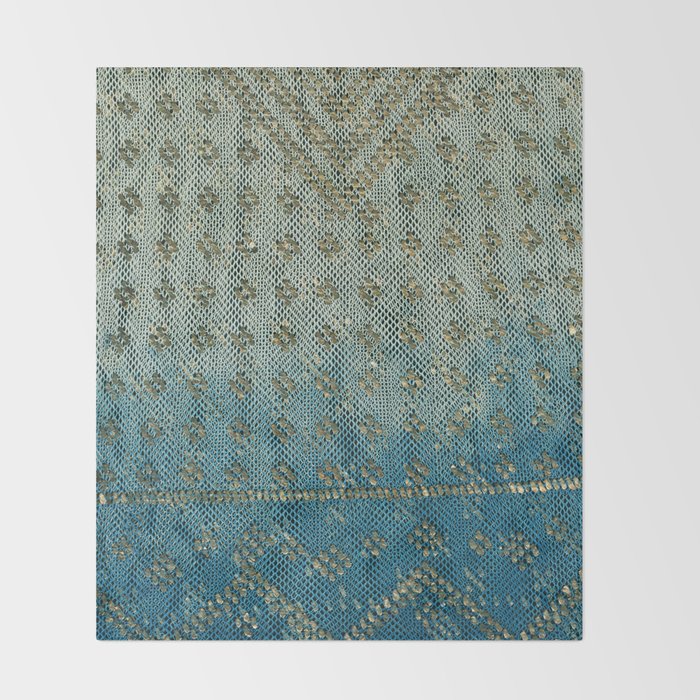 Faded Indigo Assuit Throw Blanket Gallery Image 2