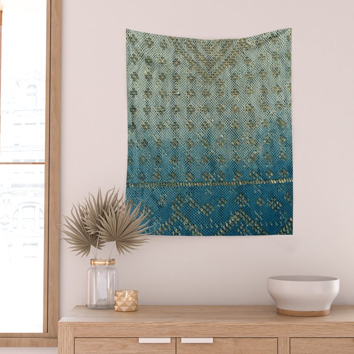 Faded Indigo Assuit Wall Tapestry Gallery Image 2