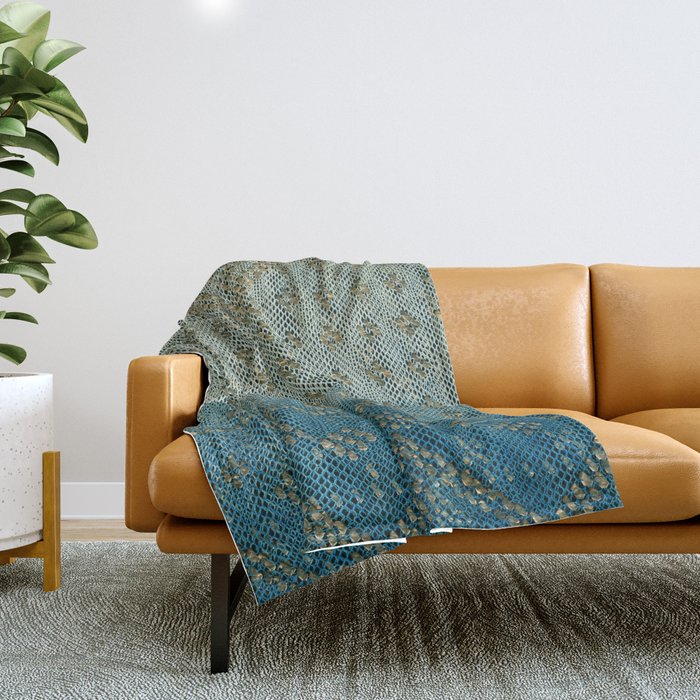 Faded Indigo Assuit Throw Blanket Gallery Image 1
