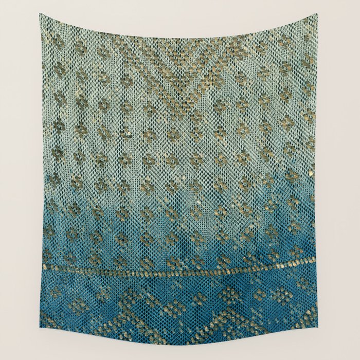 Faded Indigo Assuit Wall Tapestry Gallery Image 4