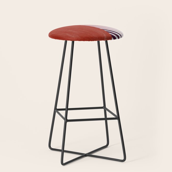 Hand-Drawn Geometric Circles with Stripes Stool Gallery Image 1
