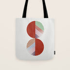 Hand-Drawn Geometric Circles with Stripes Tote Bag Gallery Image 1