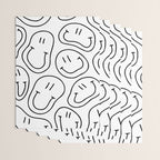 Black and white happy smiling face cartoon pattern Wrapping Paper Gallery Image 3