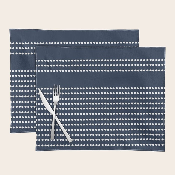 Spotted, African Pattern in Blue and White Placemat Gallery Image 1