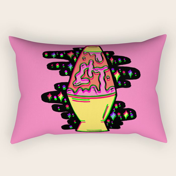 Lit Lava Lamp in pink in 3D Rectangular Pillow Gallery Image 2