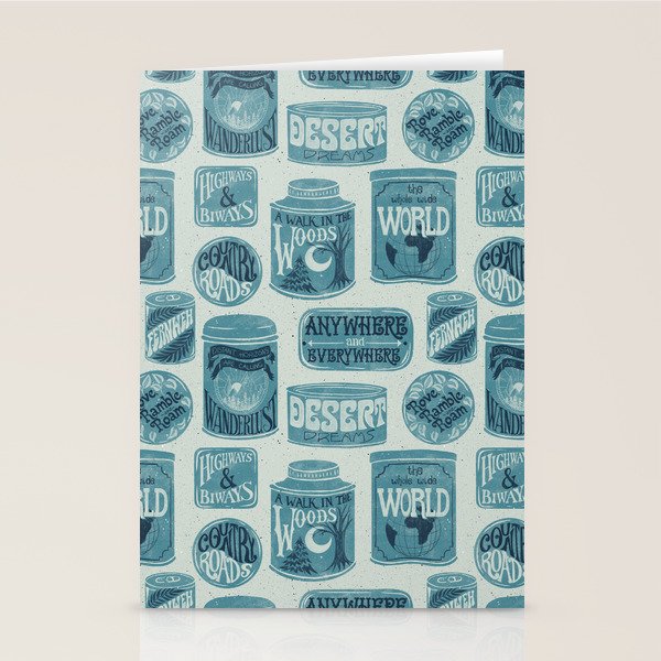 Vagabondâs Cupboard - dusty blue Stationery Card Gallery Image 1