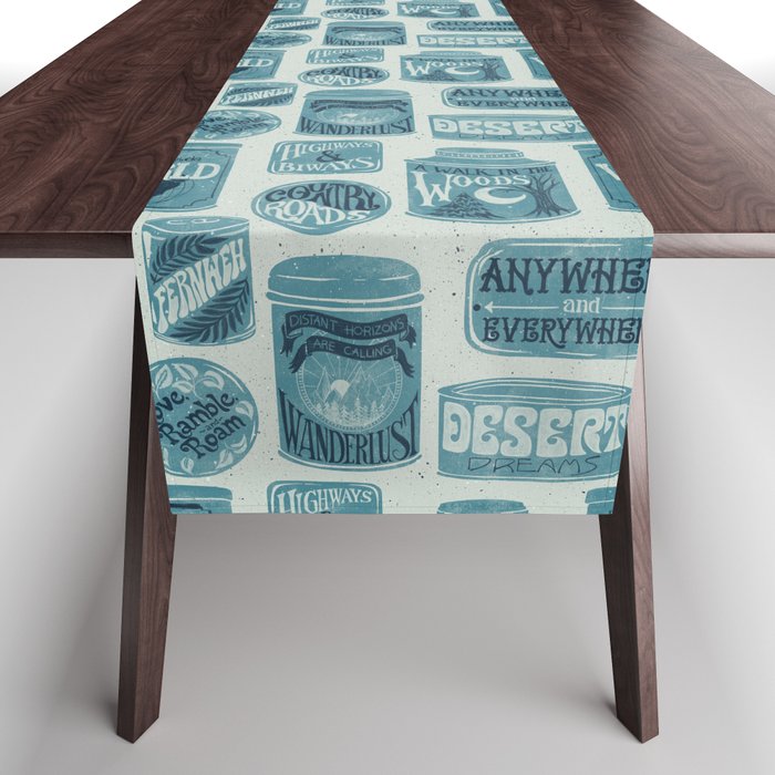Vagabondâs Cupboard - dusty blue Table Runner Gallery Image 1