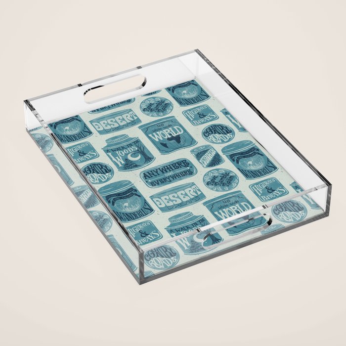 Vagabondâs Cupboard - dusty blue Acrylic Tray Gallery Image 1
