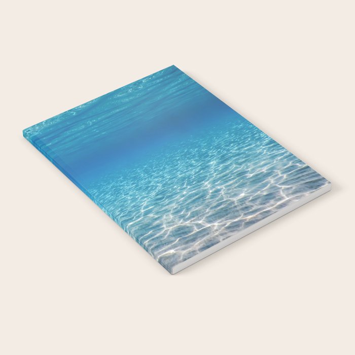 Underwater Blue Ocean, Sandy sea bottom Underwater background Notebook Gallery Image 1