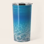 Underwater Blue Ocean, Sandy sea bottom Underwater background Travel Mug Gallery Image 1