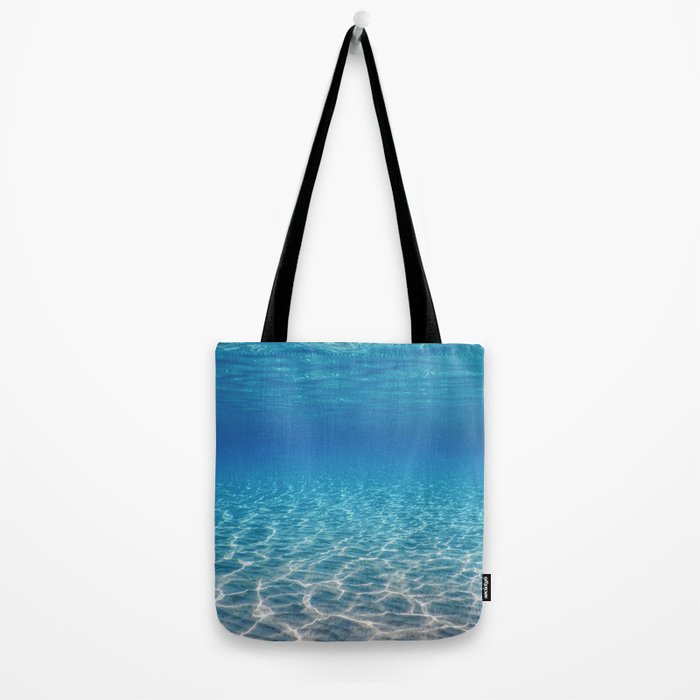 Underwater Blue Ocean, Sandy sea bottom Underwater background Tote Bag Gallery Image 2