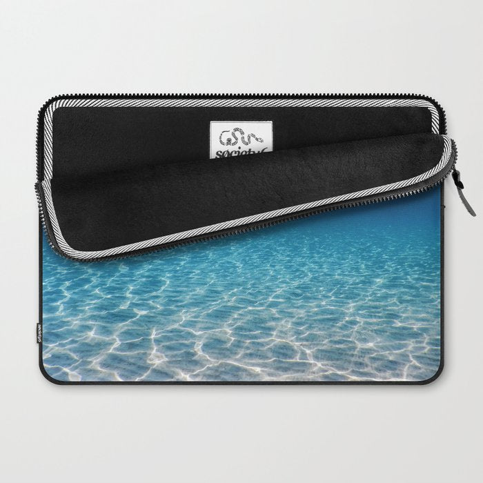 Underwater Blue Ocean, Sandy sea bottom Underwater background Laptop Sleeve Gallery Image 2