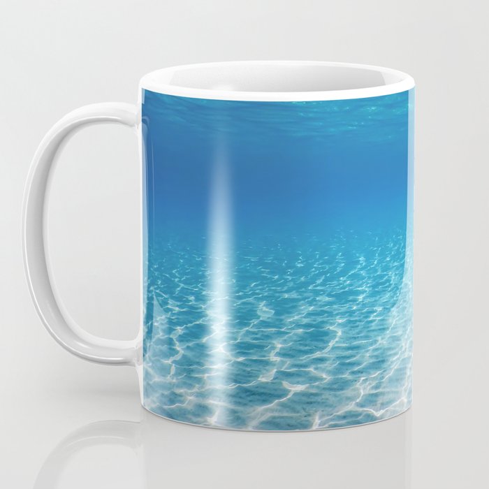 Underwater Blue Ocean, Sandy sea bottom Underwater background Coffee Mug Gallery Image 3
