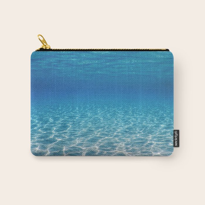 Underwater Blue Ocean, Sandy sea bottom Underwater background Carry All Pouch Gallery Image 1