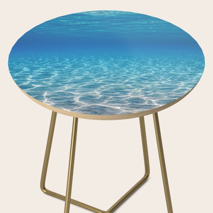 Underwater Blue Ocean, Sandy sea bottom Underwater background Side Table Gallery Image 2