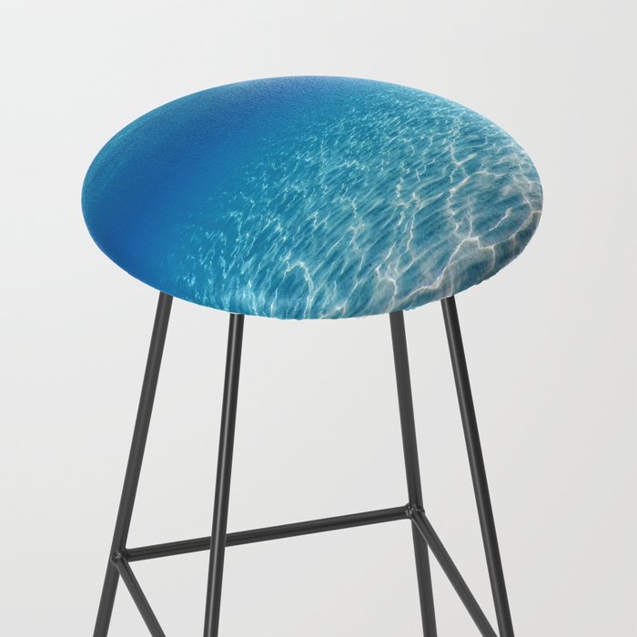 Underwater Blue Ocean, Sandy sea bottom Underwater background Stool Gallery Image 2