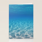 Underwater Blue Ocean, Sandy sea bottom Underwater background Stationery Card Gallery Image 2