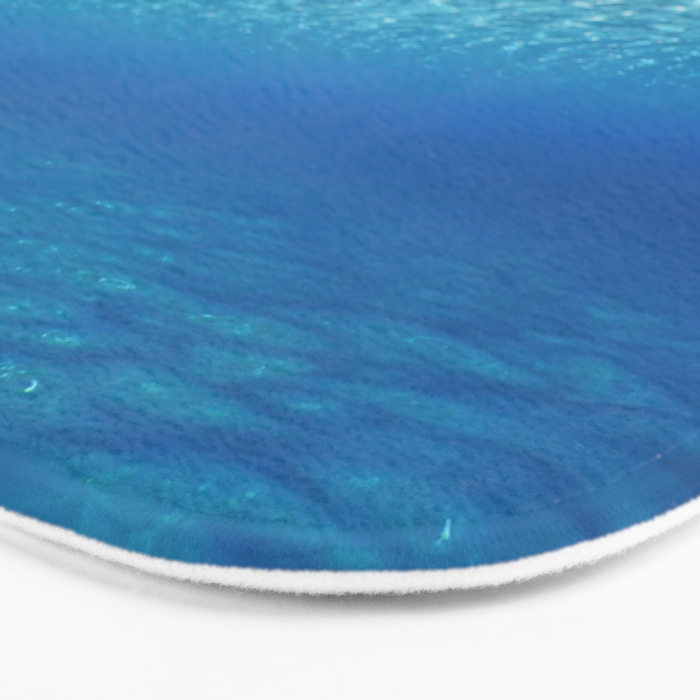 Underwater Blue Ocean, Sandy sea bottom Underwater background Bath Mat Gallery Image 3