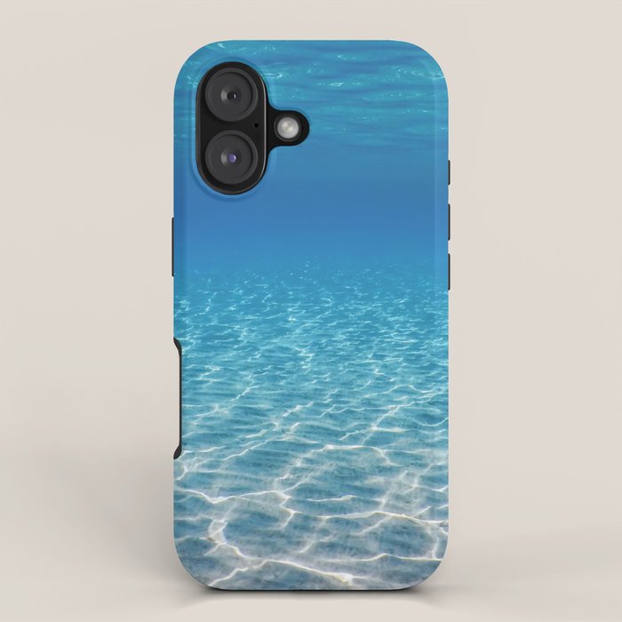 Underwater Blue Ocean, Sandy sea bottom Underwater background iPhone Case Gallery Image 1