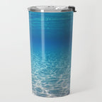 Underwater Blue Ocean, Sandy sea bottom Underwater background Travel Mug Gallery Image 2