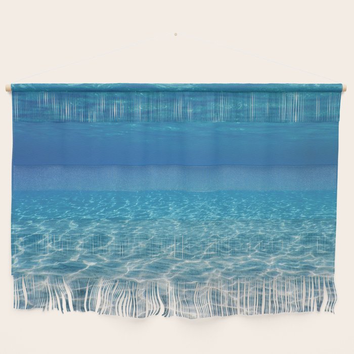 Underwater Blue Ocean, Sandy sea bottom Underwater background Wall Hanging Gallery Image 1