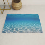 Underwater Blue Ocean, Sandy sea bottom Underwater background Rug Gallery Image 1