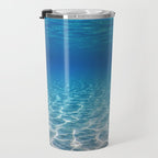 Underwater Blue Ocean, Sandy sea bottom Underwater background Travel Mug Gallery Image 3