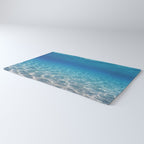 Underwater Blue Ocean, Sandy sea bottom Underwater background Rug Gallery Image 3