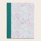 Winter Berries & Pine Branches in Teal & Pink Notebook Gallery Image 4