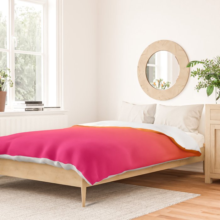 Bright Orange and Pink Gradient Duvet Cover Gallery Image 2