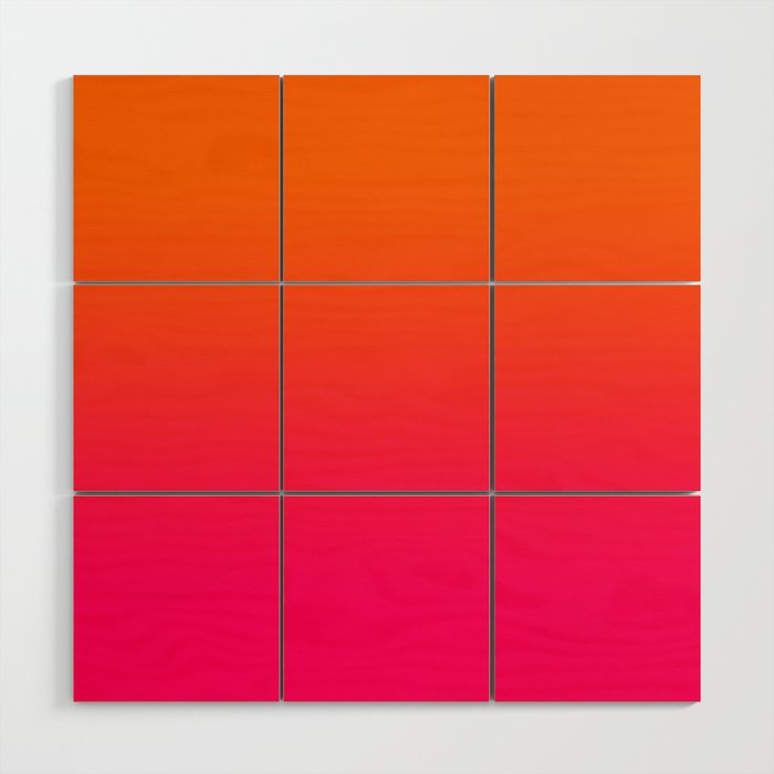 Bright Orange and Pink Gradient Wood Wall Art Gallery Image 1