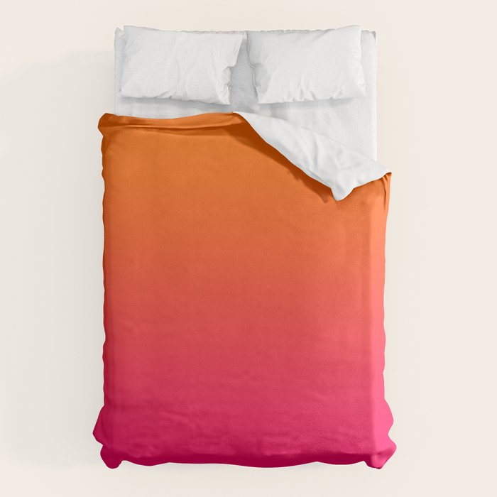 Bright Orange and Pink Gradient Duvet Cover Gallery Image 1