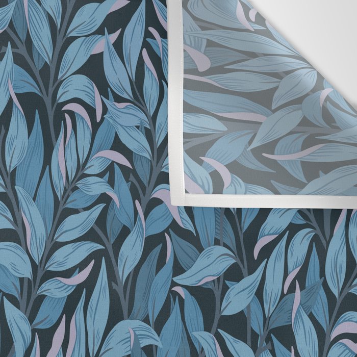 Romantic Botanica - Foliage in Dark Blue Wall Tapestry Gallery Image 3