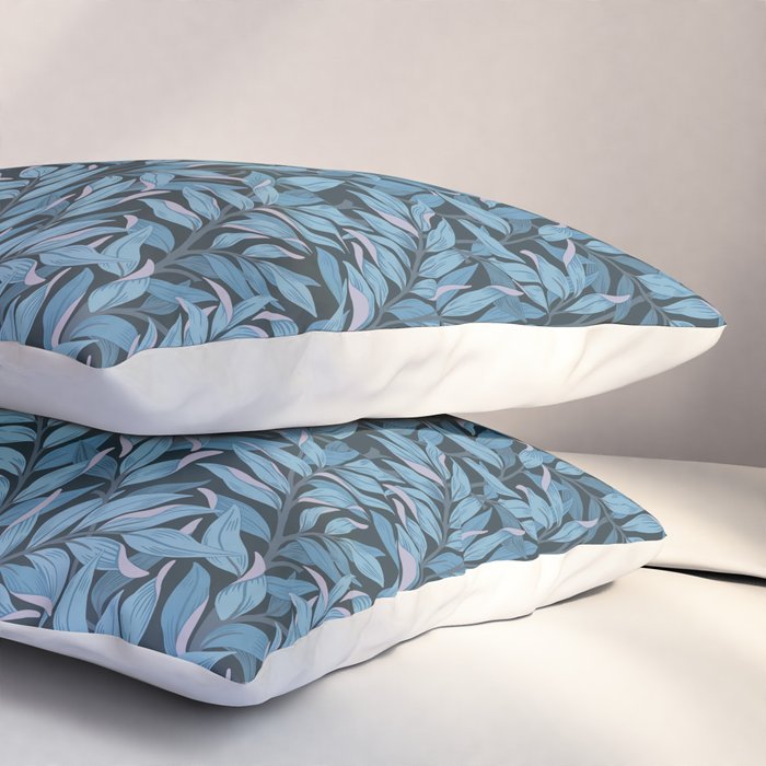 Romantic Botanica - Foliage in Dark Blue Pillow Sham Gallery Image 3
