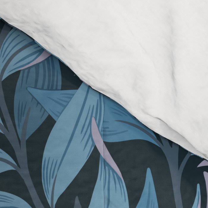 Romantic Botanica - Foliage in Dark Blue Comforter Gallery Image 4
