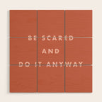 Inspirational Bravery Quote in Terra Cotta Wood Wall Art Gallery Image 1