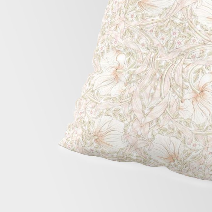 William Morris Pimpernel Cochineal Pink Pastel Floral Pillow Sham Gallery Image 4