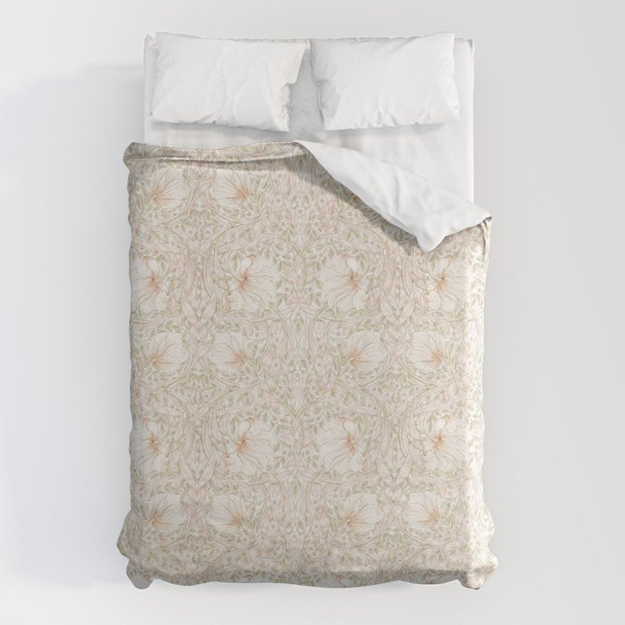 William Morris Pimpernel Cochineal Pink Pastel Floral Duvet Cover Gallery Image 1