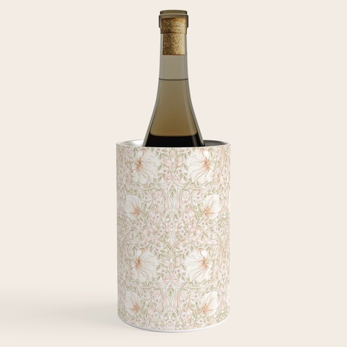 William Morris Pimpernel Cochineal Pink Pastel Floral Wine Chiller Gallery Image 1