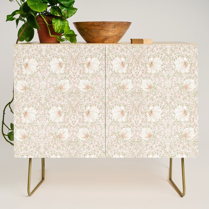 William Morris Pimpernel Cochineal Pink Pastel Floral Credenza Gallery Image 1